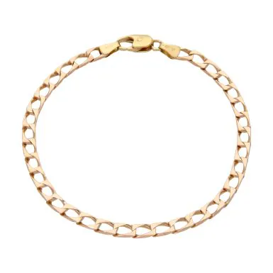 Pre-Owned 9ct Yellow Gold 7.5" Square Curb Bracelet