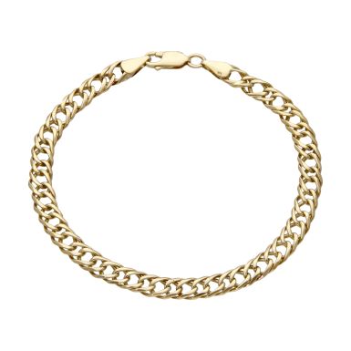 Pre-Owned 9ct Yellow Gold 8" Double Curb Bracelet
