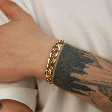 Pre-Owned 18ct Yellow Gold 7.75" Curb Bracelet
