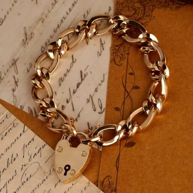 Pre-Owned Vintage 1965 9ct Long & Short Link Padlock Bracelet