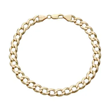 Pre-Owned 9ct Yellow Gold 8.75" Solid Curb Link Bracelet