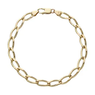 Pre-Owned 9ct Yellow Gold 8" Open Curb Link Bracelet