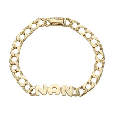 Pre-Owned 9ct Yellow Gold Curb Link Nan Bracelet