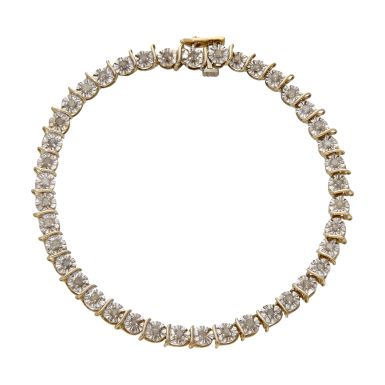 Pre-Owned 9ct Gold 1.00ct Diamond Tennis Bracelet