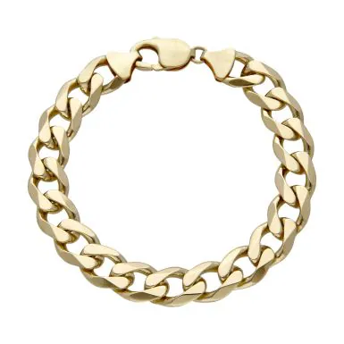 Pre-Owned 9ct Yellow Gold Solid 8.5 Inch Curb Link Bracelet