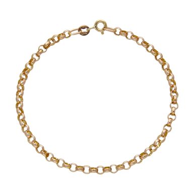 Pre-Owned 9ct Rose Gold 7.5" Hollow Belcher Bracelet