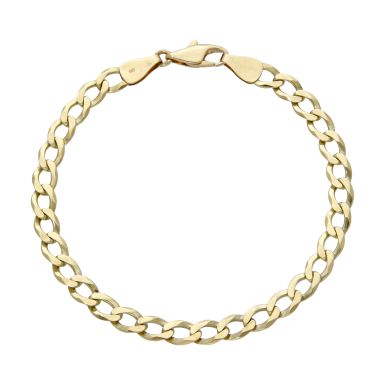 Pre-Owned 9ct Yellow Gold 7.5" Solid Curb Link Bracelet