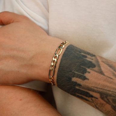 Pre-Owned 9ct Yellow Gold 8.5" Figaro Bracelet