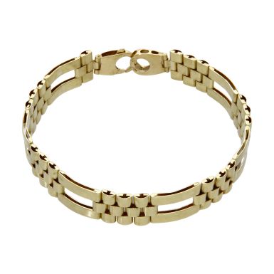 Pre-Owned 9ct Yellow Gold 8.5" Brick Link Bracelet