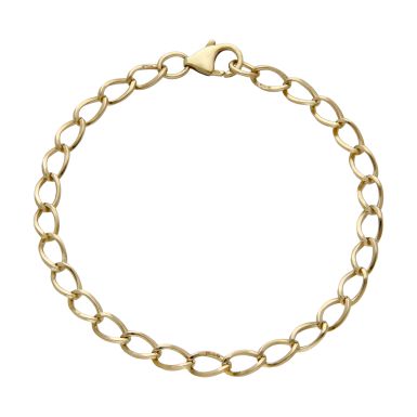 Pre-Owned 9ct Yellow Gold 7.75" Open Curb Link Bracelet