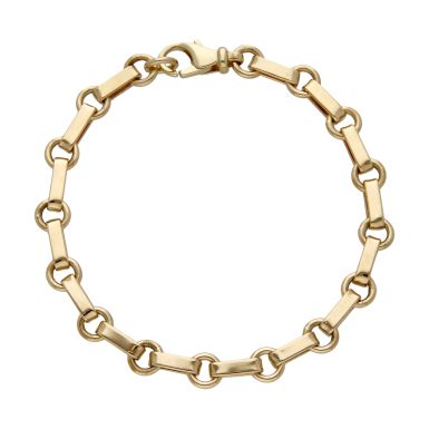 Pre-Owned 9ct Yellow Gold 7.5" Bar Link Bracelet