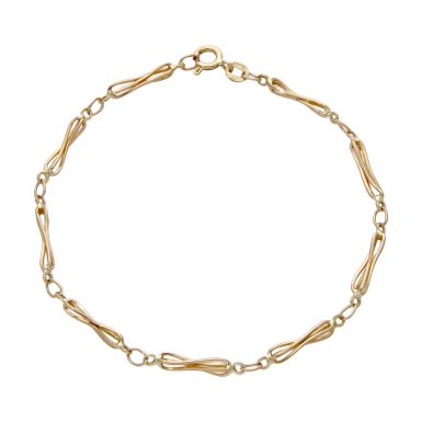 Pre-Owned 9ct Yellow Gold 8" Twist Link Braclet