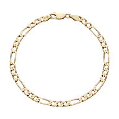 Pre-Owned 9ct Yellow Gold 8" Solid Figaro Link Bracelet