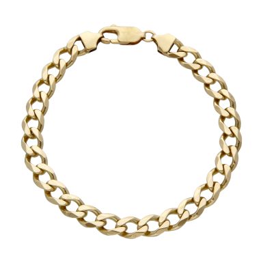 Pre-Owned 9ct Yellow Gold 8.5 Inch Solid Curb Link Bracelet