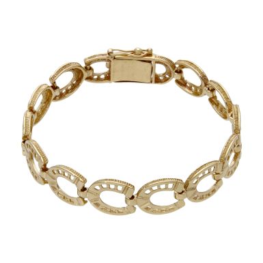 Pre-Owned 9ct Yellow Gold 7" Horse Shoe Link Bracelet