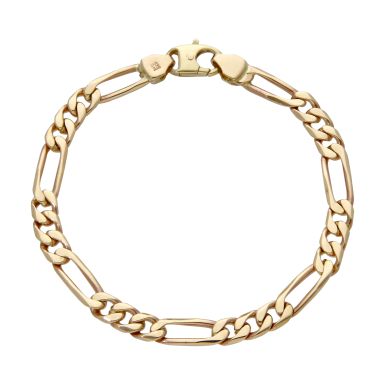 Pre-Owned 9ct Yellow Gold 7.5" Solid Figaro Link Bracelet