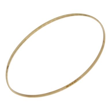 Pre-Owned 9ct Yellow Gold Slim Diamond-Cut Push-On Bangle