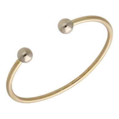 Pre-Owned 9ct Yellow & White Gold 7.5" Torque Bangle