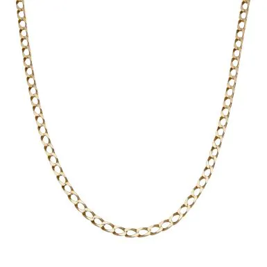 Pre-Owned 9ct Yellow Gold 17.5" Square Curb Chain Necklace