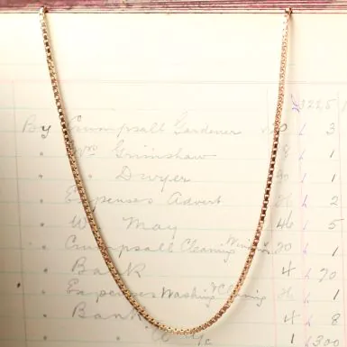 Pre-Owned Vintage Edinburgh 1989 9ct Box Link Chain Necklace