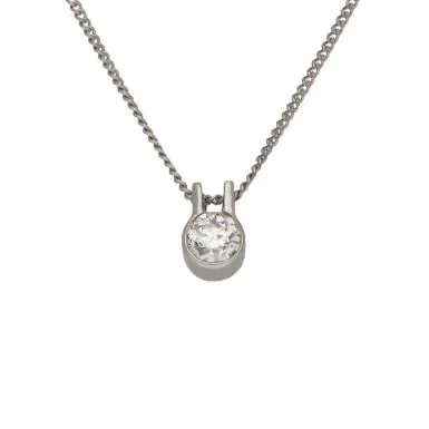Pre-Owned 9ct White Gold 0.67ct Diamond Solitaire Necklace