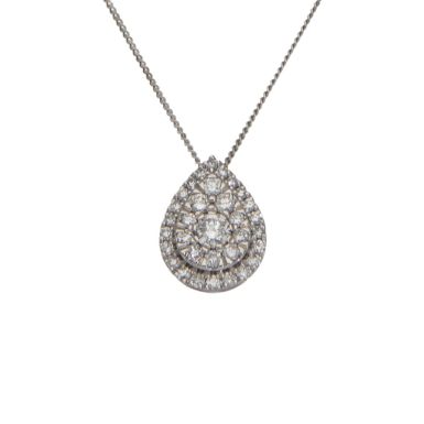 Pre-Owned Platinum 0.50ct Diamond Pear Cluster Necklace