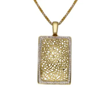 Pre-Owned 18ct Gold Cubic Zirconia Pendant & Chain Necklace