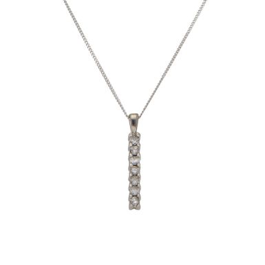Pre-Owned 9ct Gold Diamond Drop Pendant & 18" Chain Necklace