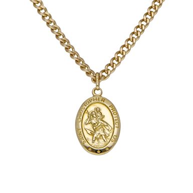 Pre-Owned 9ct Yellow Gold 22" St. Christopher Necklace