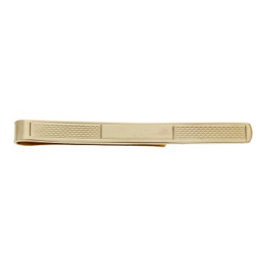Pre-Owned Vintage 1989 9ct Yellow Gold Patterned Tie Slide