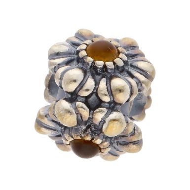 Pre-Owned Pandora Silver Gemstone Set Flower Charm