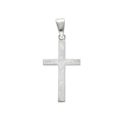Pre-Owned Silver Polished Cross Pendant