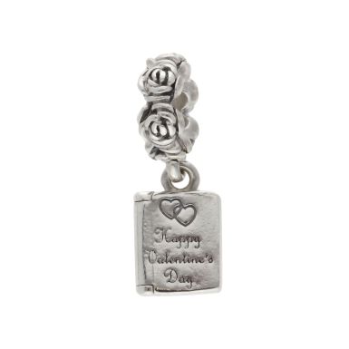 Pre-Owned Pandora Silver Valentines Day Card Dangle Charm
