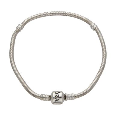 Pre-Owned Pandora Silver Barrel Clasp Snake Link Bracelet