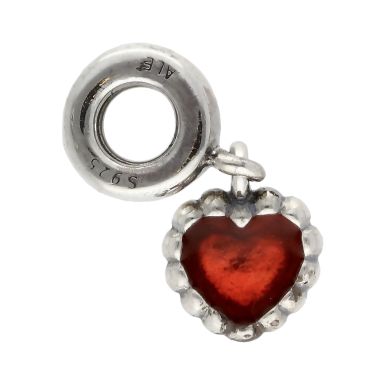 Pre-Owned Pandora Silver Red Heart Dangle Charm