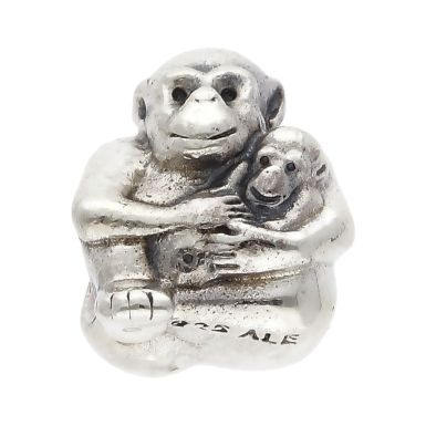 Pre-Owned Pandora Silver Parent & Baby Monkey Charm
