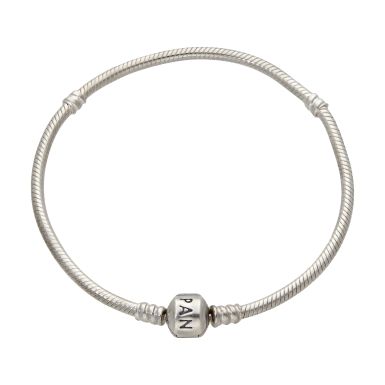 Pre-Owned Pandora Silver Barrel Clasp Snake Link Bracelet