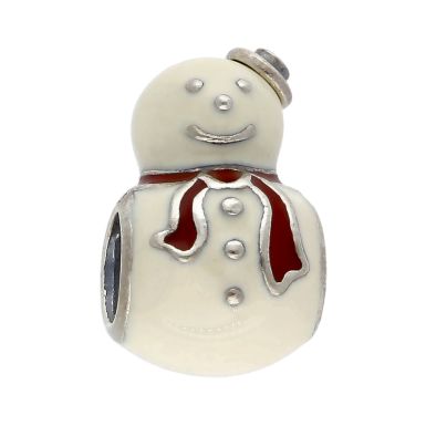 Pre-Owned Pandora Silver & Enamel Snowman Charm