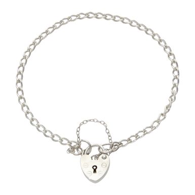 Pre-Owned Silver Curb Link Charm Style Starter Bracelet