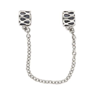 Pre-Owned Pandora Silver Wave Design Safety Chain