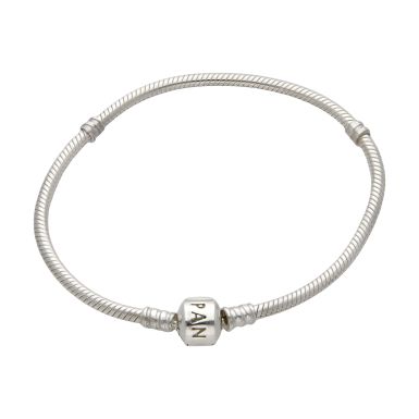 Pre-Owned Pandora Silver Barrel Clasp Snake Link Bracelet