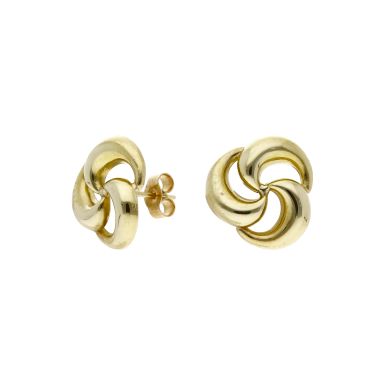 Pre-Owned 9ct Yellow Gold Knott Style Stud Earrings
