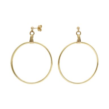 Pre-Owned 9ct Yellow Gold Circular Drop Earrings