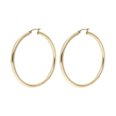 Pre-Owned 9ct Yellow Gold Pain Tube Hoop Earrings