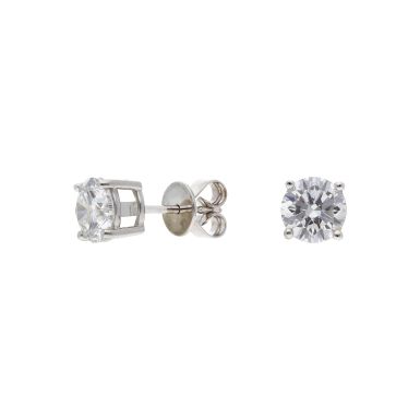 Pre-Owned 9ct White Gold 2.00ct Lab Grown Diamond Stud Earrings