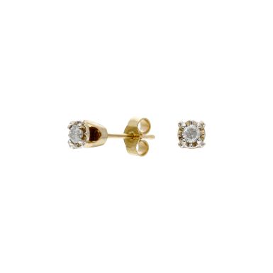 Pre-Owned 9ct Yellow Gold 0.10ct Diamond Stud Earrings