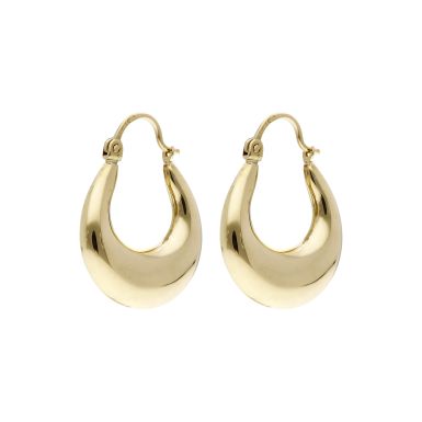 Pre-Owned 9ct Yellow Gold Graduated Creole Earrings