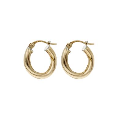 Pre-Owned 9ct Yellow Gold Small Twist Style Creole Earrings