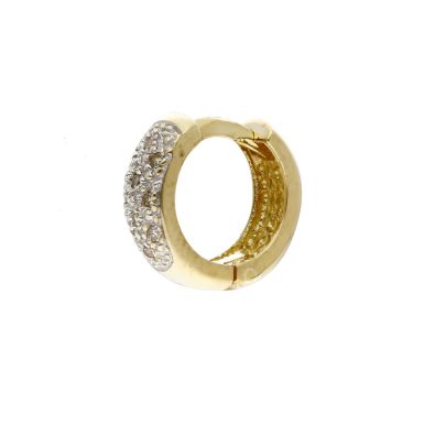 Pre-Owned 9ct Yellow Gold Diamond Set Single Huggie Earring