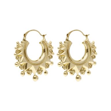 Pre-Owned 9ct Yellow Gold Traditional Creole Earrings